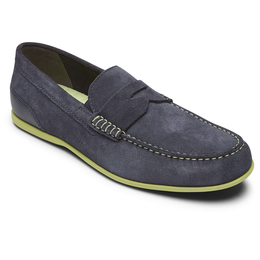 Rockport Singapore Mens Slip-On - Malcom Penny Blue - TY7546138